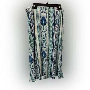 Chico’s Blue Ikat Print Maxi Skirt Size 12-14